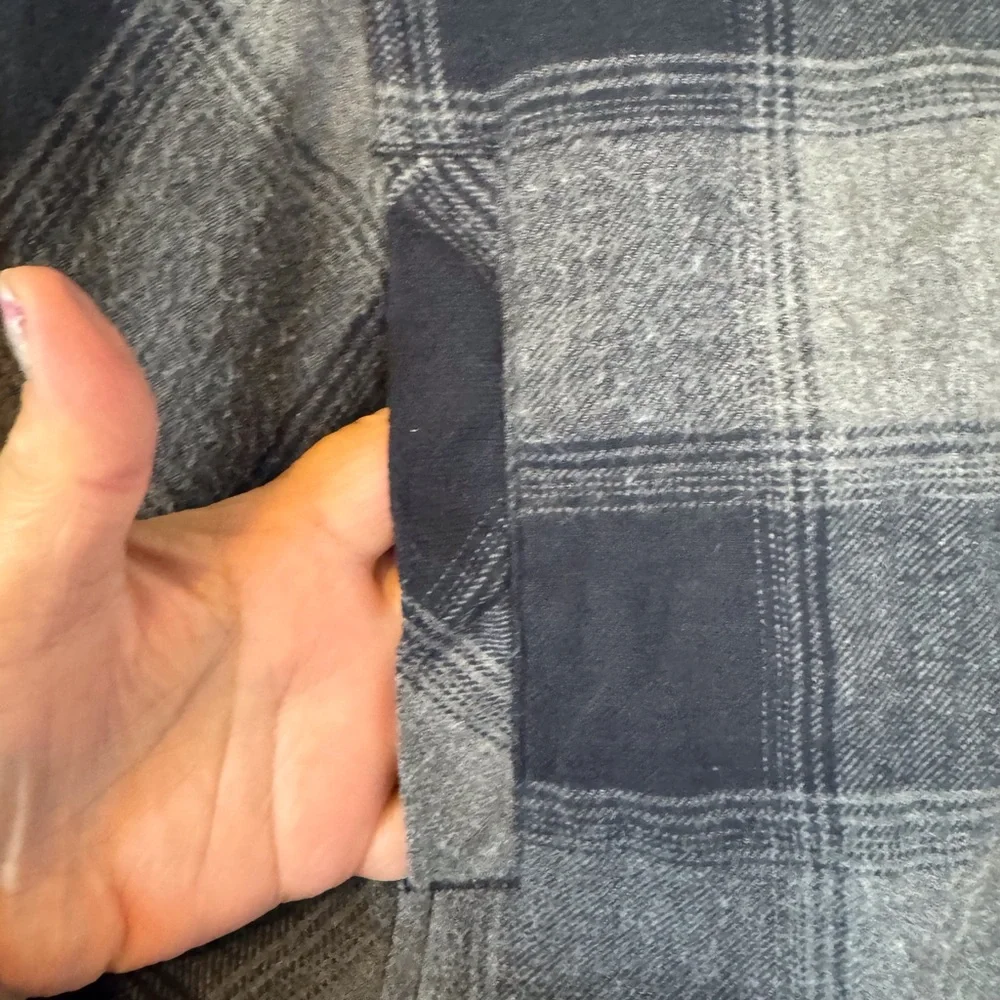 Blue and gray plaid vest. - Picture 2 of 5